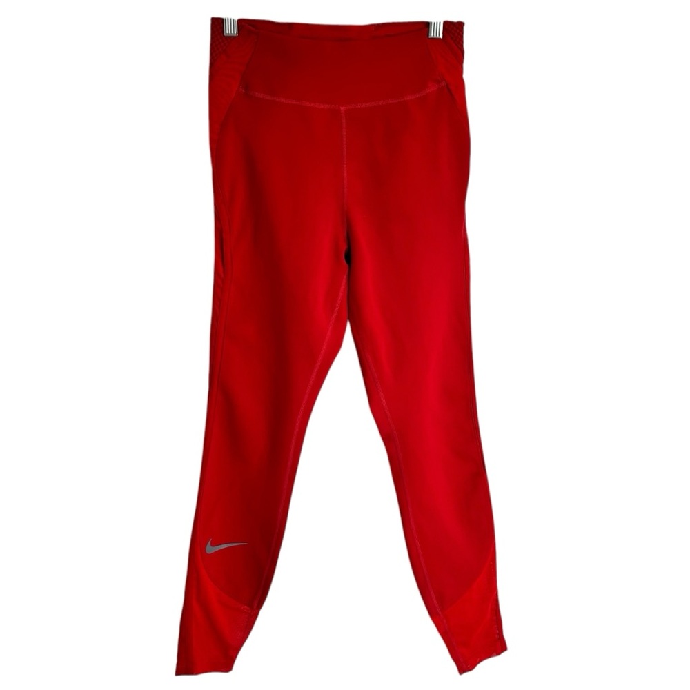 Nike red 7/8 high wasted dri fit with mesh leggings‎ size Medium